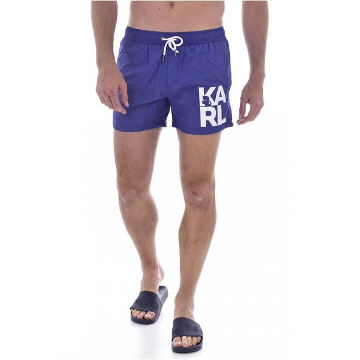 Short de bain Karl Lagerfeld Homme Bleu Coupe droite Slip interieur
