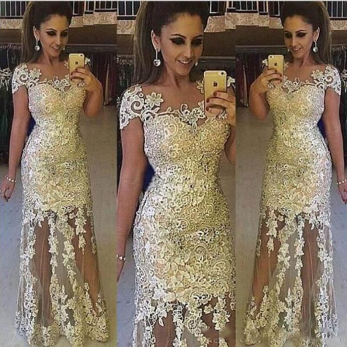 Robe De Danse De Salon à Manches Courtes - Dentelle, Pour Valse, Tango, Compétition (Taille S-XXL)