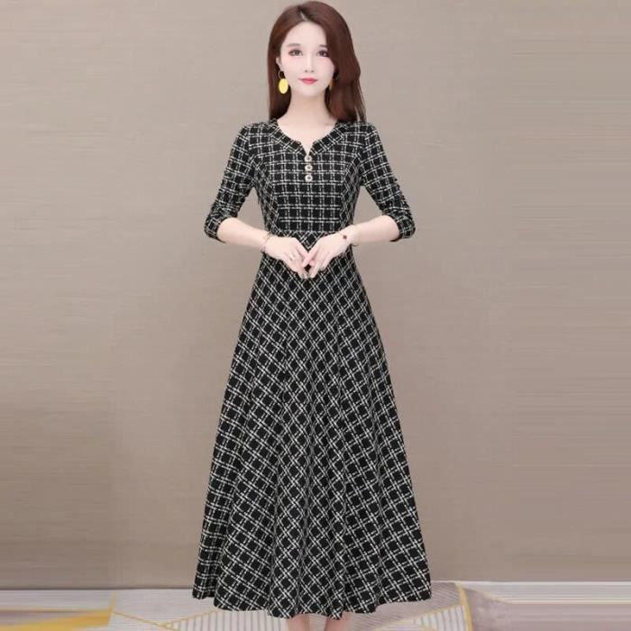Robe à Carreaux Rouges Et Noirs Ici Et Maintenant - Taille 40/42 (L/XL) - Longueur Mi-mollet - Occasion Bon état