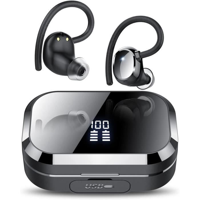 NUASI Écouteurs Bluetooth Sport Sans Fil – Bluetooth 5.3, Basses Puissantes HD, IPX7 Étanche, Idéal Course, Vélo, Fitness – Vert