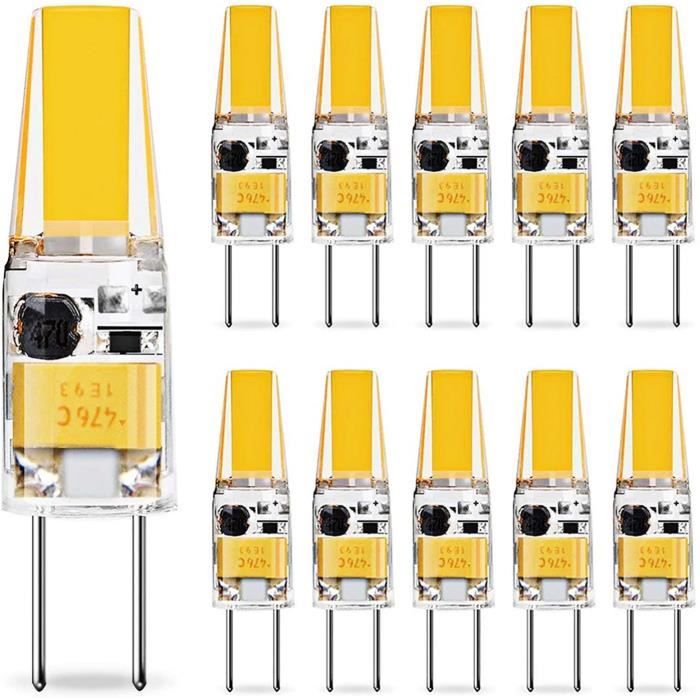 Klighten 10 Pack Ampoule LED G4 3W Économie D'énergie Équivalent 20W