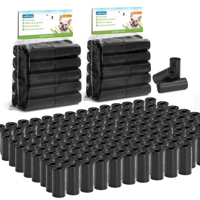 Meilleurs prix pour Nobleza–Sacs à déjections canines biodégradables ,1080 sachets à déjections Canines, 120 Rouleaux,Couleur noir