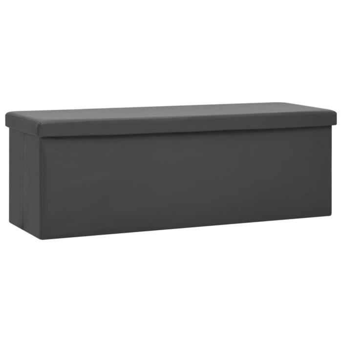 omabeta bancs coffres - banc de rangement pliable gris pvc - meubles haut de gamme - m14317