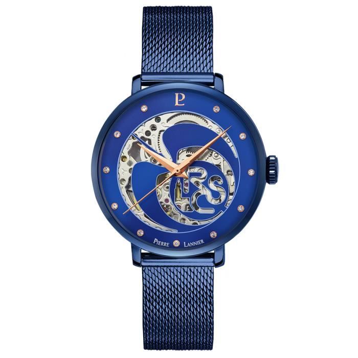 Montre Femme Pierre Lannier 470B968 Acier Milanais Cadran Bleu Automatique Bleu Chic