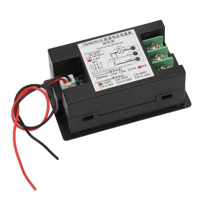 Voltmètre Ampèremètre AC 0-20A 60-500V - Wattmètre Numérique Multifonction Avec Fréquence