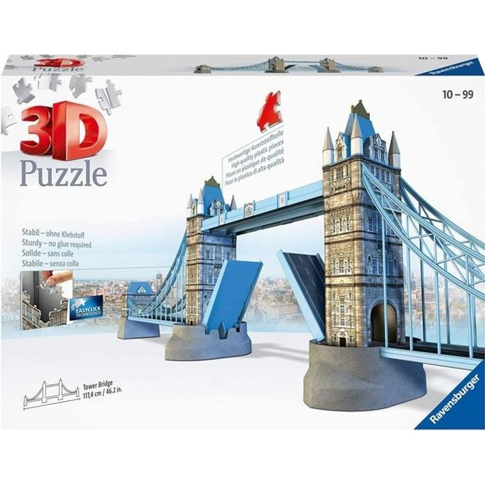 Puzzle 3D Tower Bridge : Ponts de Londres - 216 Pieces - Monuments ...