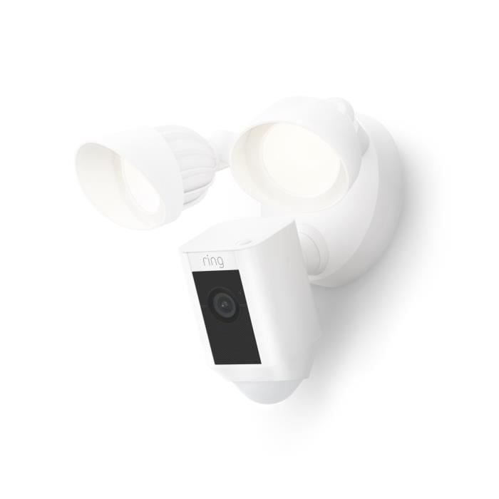 RING - Floodlight Cam Wired Plus - Caméra de surveillance extérieure , Vidéo HD 1080p, projecteurs LED, sirène intégrée