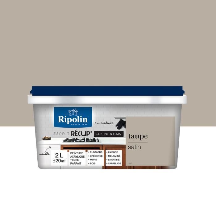 RIPOLIN Peinture de Rénovation spéciale Cuisine & Bain - Taupe Satin, 2L -  Achat / Vente peinture - vernis Peinture Taupe satin 2 L - Cdiscount