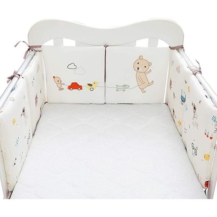 Rock Tour De Lit Bebe 6 Pieces Ensemble Coussin Anti Choc Coton Blanc 30 30cm Cdiscount Puericulture Eveil Bebe