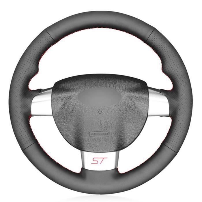 Couvre Volant Simili Cuir Beige/noir Pour Camion - Diamètre 44-46 Cm - Prise Main 10 Cm - Antidérapant Universel