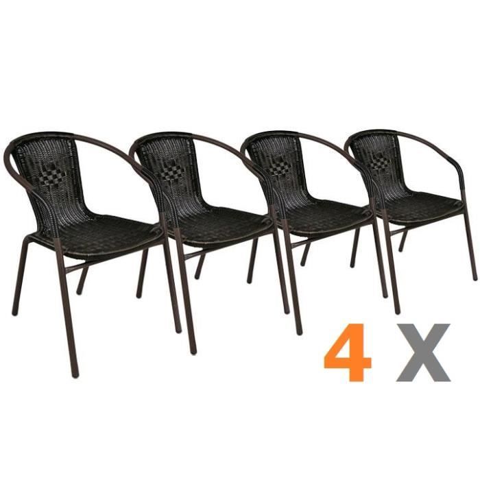 Charge Max 150 kg Chaise Jardin Exterieur Chaise de Jardin en Rotin avec Pieds en Caoutchouc Idéal pour Balcon/Cuisine/Jardin/Bistrot Chaise Pliante Lot de 2 Chaise Bistrot HDPE 