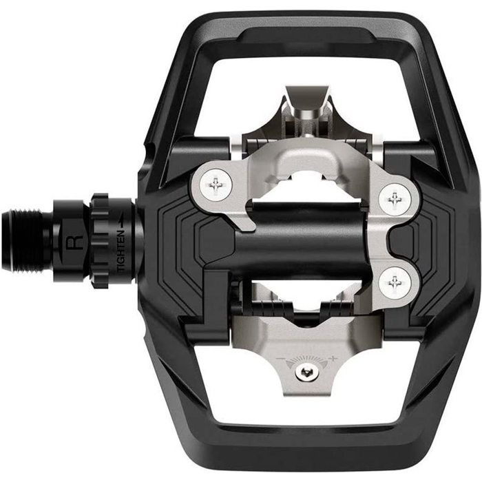 Paire de pédales VTT automatiques Shimano PD-ME700 avec double enclenchement et plateforme noire avec cales