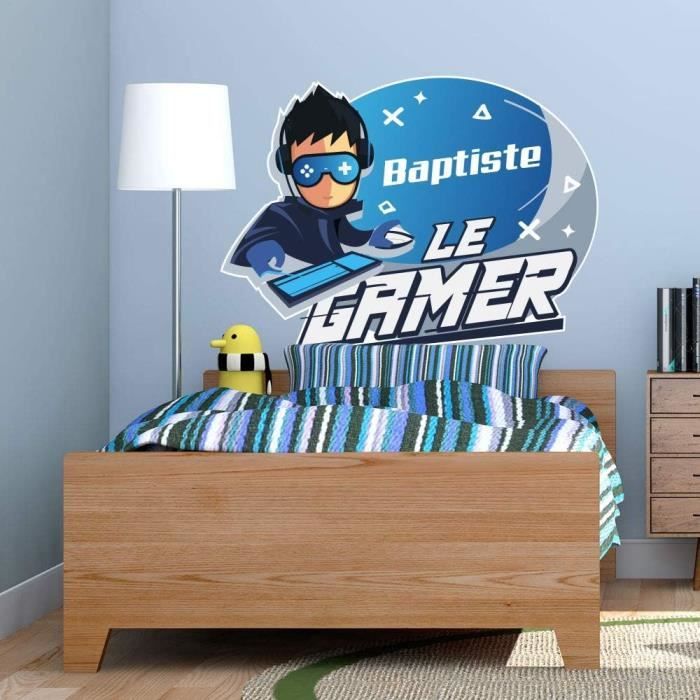 Sticker Tête De Lit Adhésive Avec Prénom - MONDE SPATIAL