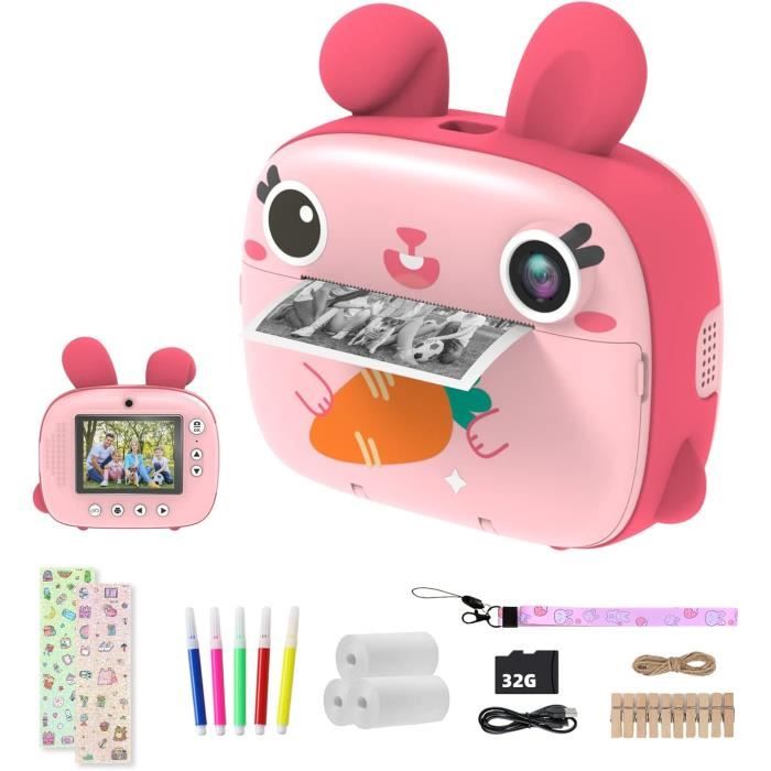 Appareil Photo Instantané Enfant CAMCLID 1080P - Avec Impression Et Jeux Violet