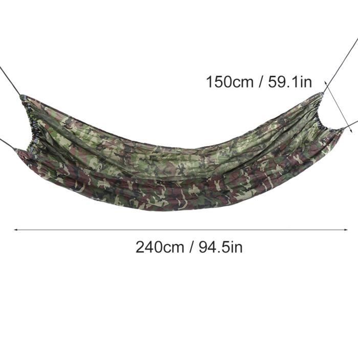 Hamac En Soie Glacée – 200x130cm, Charge 300kg, Empêche Le Basculement, Inclut Mousquetons Et Cordes