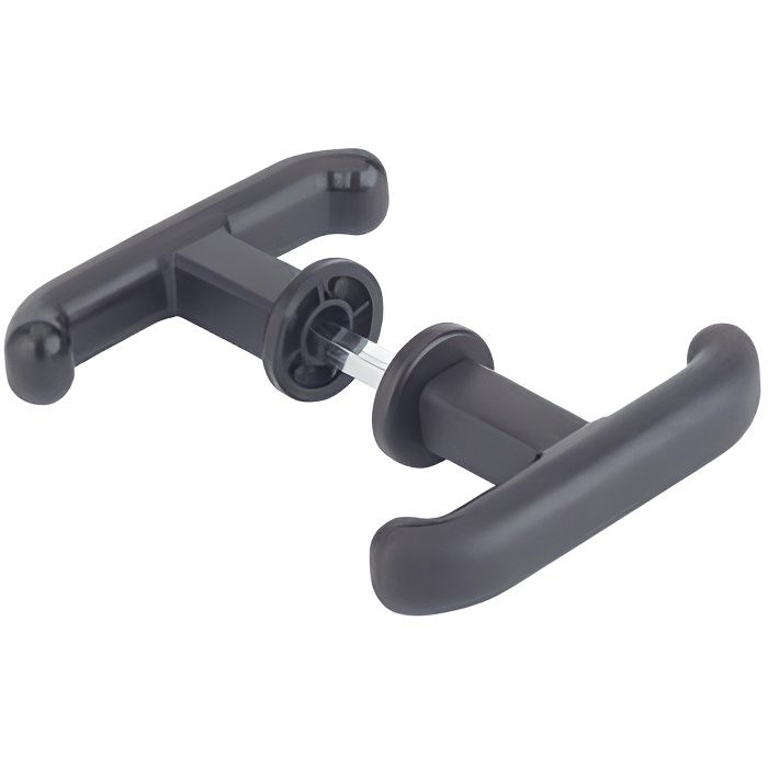 Poignée THIRARD avec plaque de propreté noire pour serrure de porte de garage - 000433