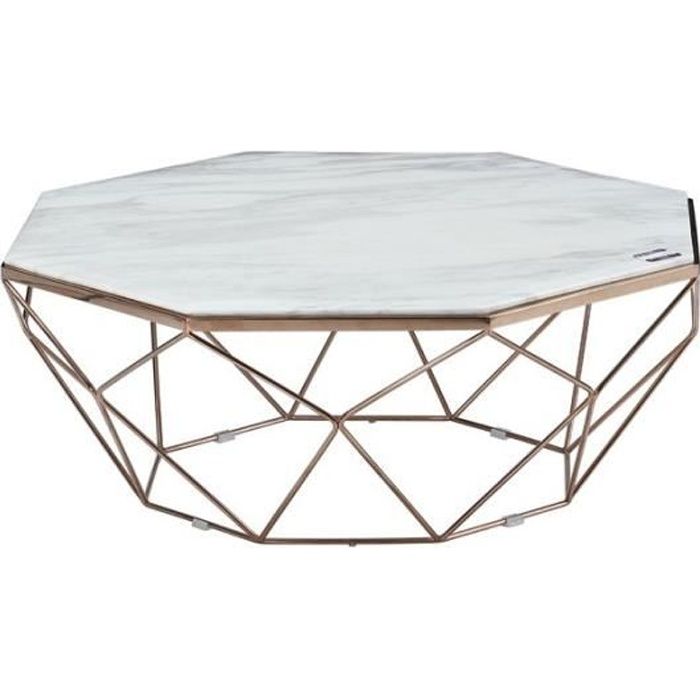 table basse metal marbre octo l 100 x l 100 x h 40 achat vente table basse table basse metal marbre cdiscount