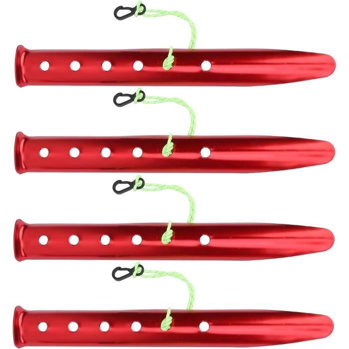 Lot De 4 Piquets De Tente En Alliage D’Aluminium – Sardines Robustes à Trois Branches Pour Camping, Randonnée – Corde De Retrait Incluse