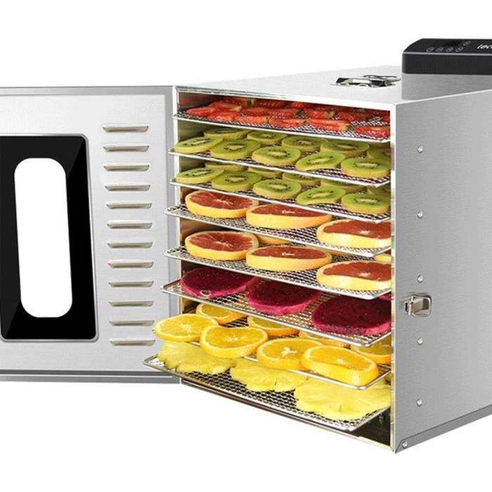 VIVOHOME Déshydrateur Alimentaire 5 Plateaux 400W Sans BPA, Température Réglable 35°C-70°C Avec Minuterie 72h Pour Fruits Séchés Viande Légumes Champignons Blanc