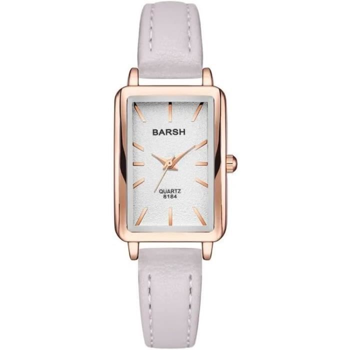 Montre femme best sale rectangulaire bracelet cuir
