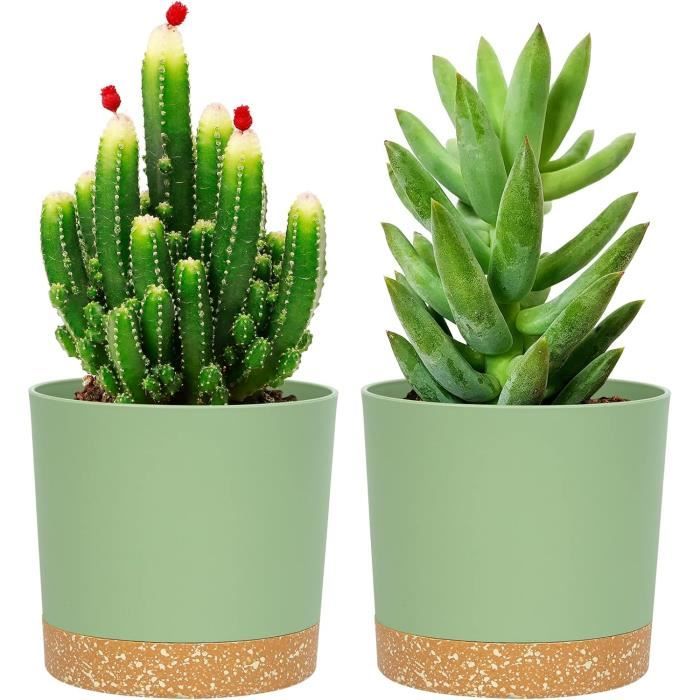 Acheter Tymar Pot De Fleur Avec Soucoupe, Lot 2 Pots Plantes Décoratifs En Plastique, Forme Ronde Moderne Pour L'intérieur (ø 24 Cm, (2pack) LI Blanc) ? Comparer Chez