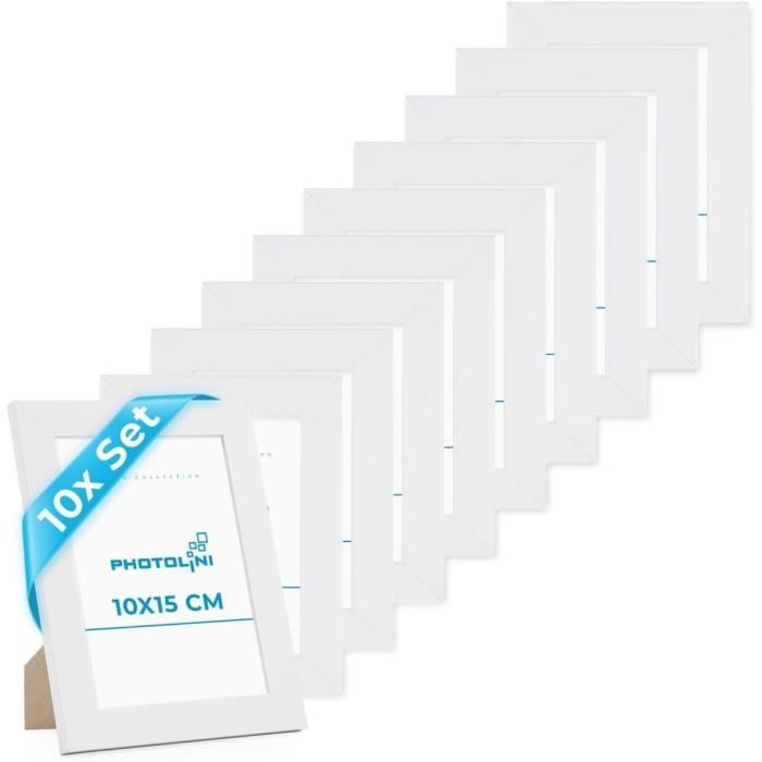 Cadre Photo 10 X 15 Cm Bois Mdf Blanc, Cadre Large Bord, Lot De 10 ...