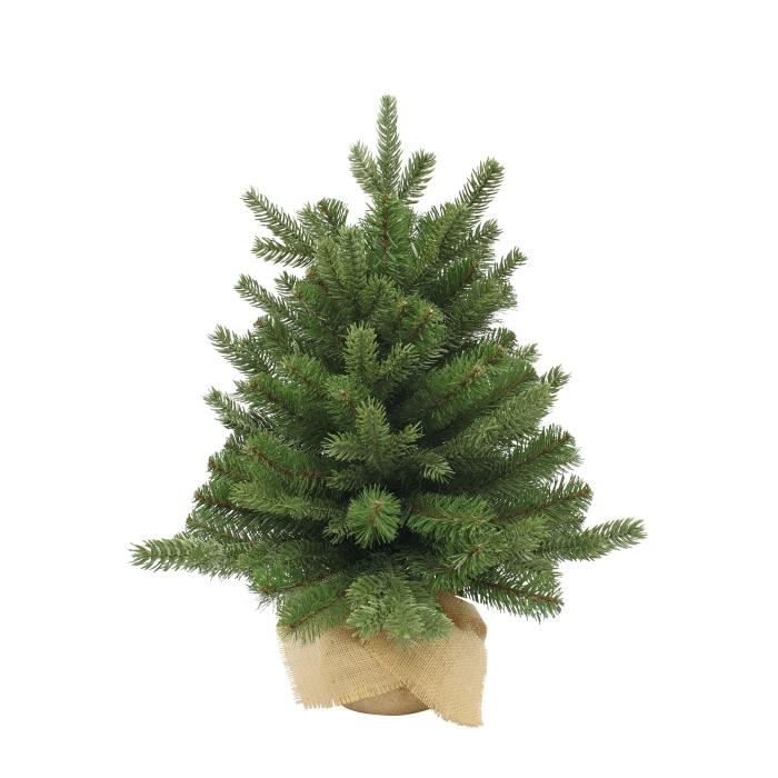 Deluxe Sapin de Noël Artificiel avec toile de jute Sherwood - H60 x Ø53 cm - Vert - Triumph Tree
