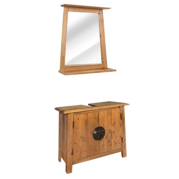 Meuble-lavabo en bois de pin massif recyclé - VIDAXL - Style vintage - 70 x 32 x 63 cm - Aspect bois