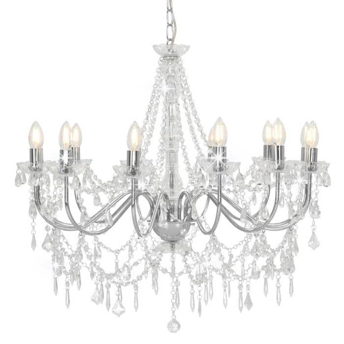 vidaXL Lustre avec Perles Lampe Suspendue Lustre Luminaire Eclairage Intérieur Salon Salle de Séjour Chambre à Coucher 281610