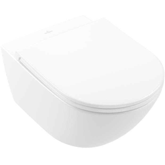 Villeroy & Boch Cuvette WC suspendu sans bride Universo TwistFlush avec abattant frein de chute blanc ceramicplus - vue 1