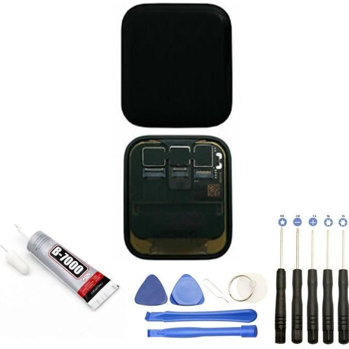 Visiodirect® Ecran complet: Vitre+ LCD compatible avec Apple Watch Serie 4 40 mm + Kit outils + Colle B7000 Offerte