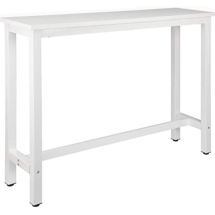 WOLTU 1 x Table de bar Table de bistrot Table à manger Structure en métal Plateau en MDF 140x40x100 cm