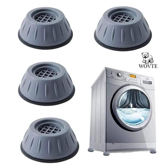 Pieds Anti-dérapants Lave-Linge 4 pièces anti-vibrations en caoutchouc réglables Amortisseurs lave linge QOSE Tapis Anti-Vibration pour Machine à laver pour machine à laver et sèche-linge 