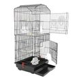AG Volière Cage à Oiseaux 6*36*93cm Cage Perruches / Cacatoès / Perroquets / Canaries - en Métal - avec Zone de Jeu-1