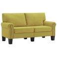 @Home2318Scandinave Canapé à 2 places Canapé de relaxation Haut de gamme & Confortable - Sofa Canapé droit Salon Vert Tissu-1