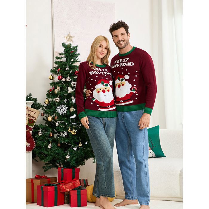 Pull De Noël Famille – Sweat-shirt Manches Longues Imprimé Renne – Ensemble Parent-enfant – Tissu Doux - 5