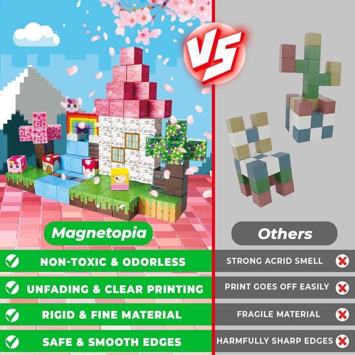48 pièces ensemble-Décennie s magnétiques 3D colorés pour enfants 48 pièces ensemble-Décennie s magnétiques 3D colorés pour enfants