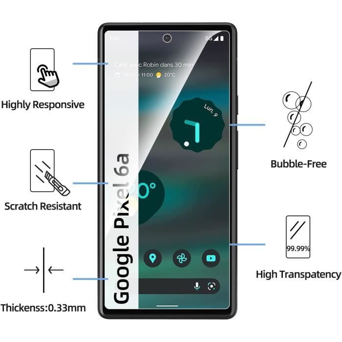 Protecteur D'écran Verre Trempé Pour Google Pixel 6 - Film De Protection 9H, Anti-bulles, Lot