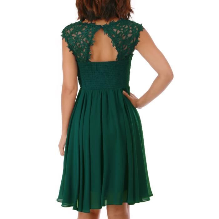 Robe vert fonce grandes tailles avec dentelle Vert Cdiscount Chaussures
