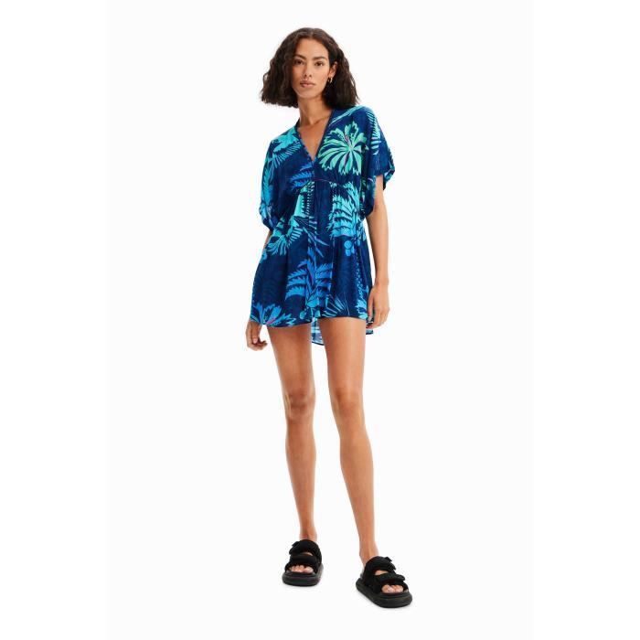 Robe Desigual Marron Taille 38 - Style Débardeur Sans Manches, Longueur Midi, En Ramie, Occasion TBE