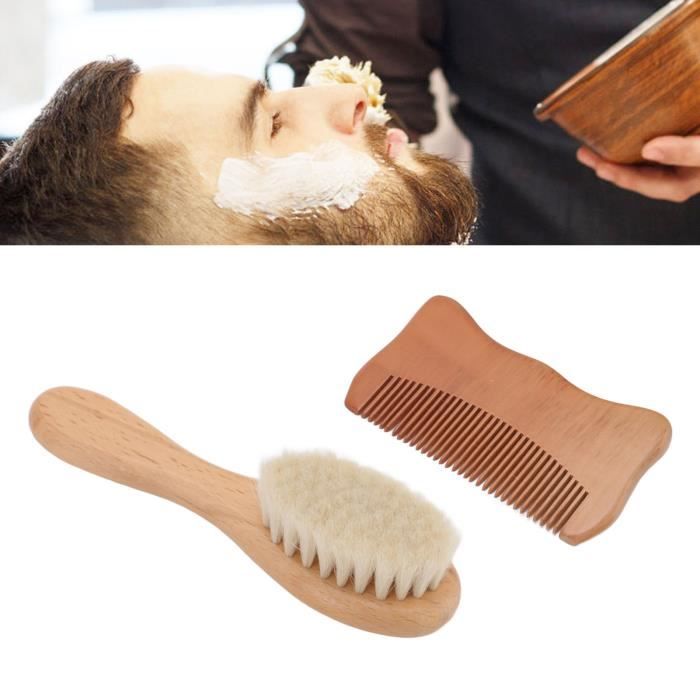 YOSOO Ensemble de brosses et peignes en bois pour bébé, brosse à cheveux en  bois, peigne à bébé, brosse à poils de mouton naturels