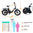BK6 vélo électrique pliable Onesport® ,20'' - 350W ,  Shimano 7 vitesses-25KM/H,batterie amovible 48V/10Ah-Noir-2