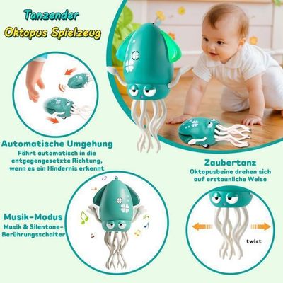 Jouet Interactif Pieuvre Dansante - Lumières LED, Musique, Évitement D'Obstacles - Pour Bébé (Développement Motricité) - 6