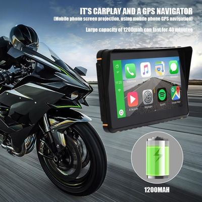 GPS moto Navigateur tactile pour moto 7 pouces 1200mah affichage étanche  IPX7 sans fil Apple CarPlay Android Auto transmetteur FM - Cdiscount Auto