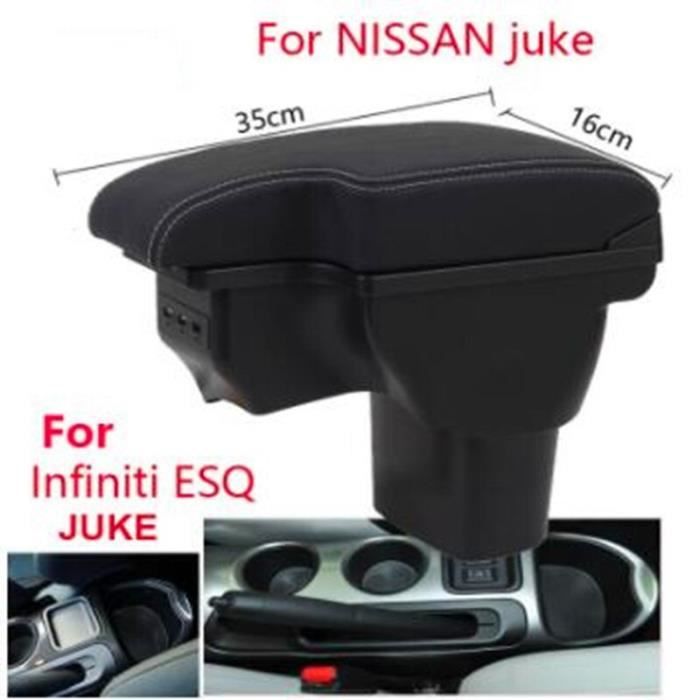 Accoudoir Central Console USB Pour Nissan Juke Et Infiniti ESQ 2010-2019 - Cuir Avec Rangement