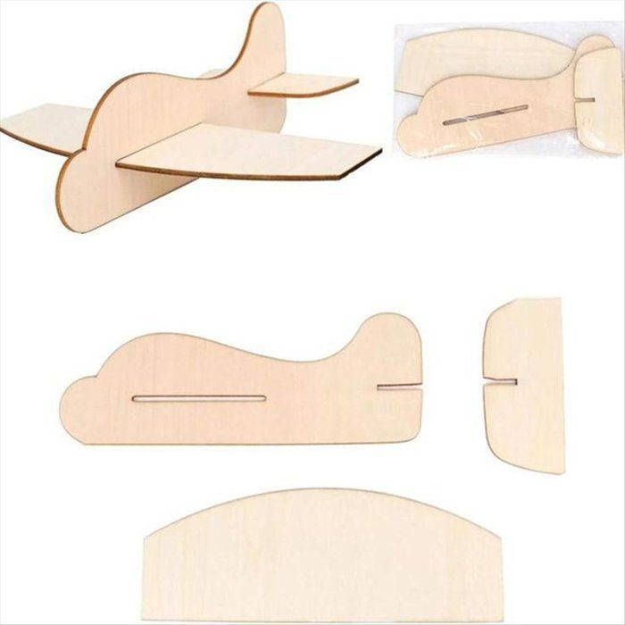 YeahiBaby – Maquette D'avion En Bois – Planeur à Assembler – Puzzle 3D – Peinture Non Incluse – Jouet Créatif – Dès 6 Ans