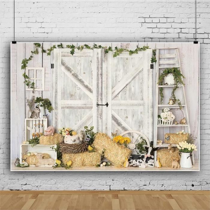Kate Xmas Photography Backdrops 3x2m/10x6.5ft Hiver Noël Rustique Porte