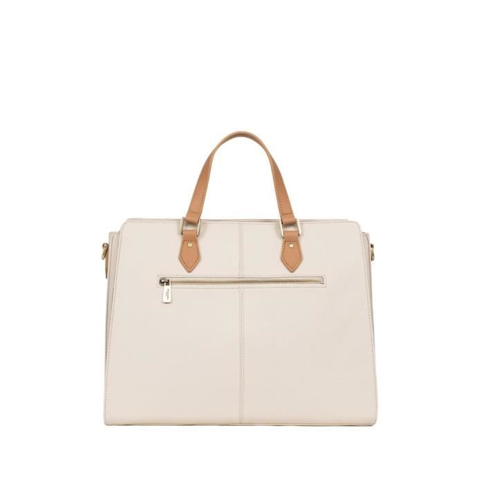 Sac a main femme Hexagona Ref 59509 Ivoire 37 28 15.5 cm TU Ecru