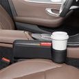 Boîte de rangement latérale multifonctionnelle pour console de voiture avec porte-gobelet - poste de conduite-3