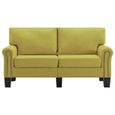 @Home2318Scandinave Canapé à 2 places Canapé de relaxation Haut de gamme & Confortable - Sofa Canapé droit Salon Vert Tissu-3
